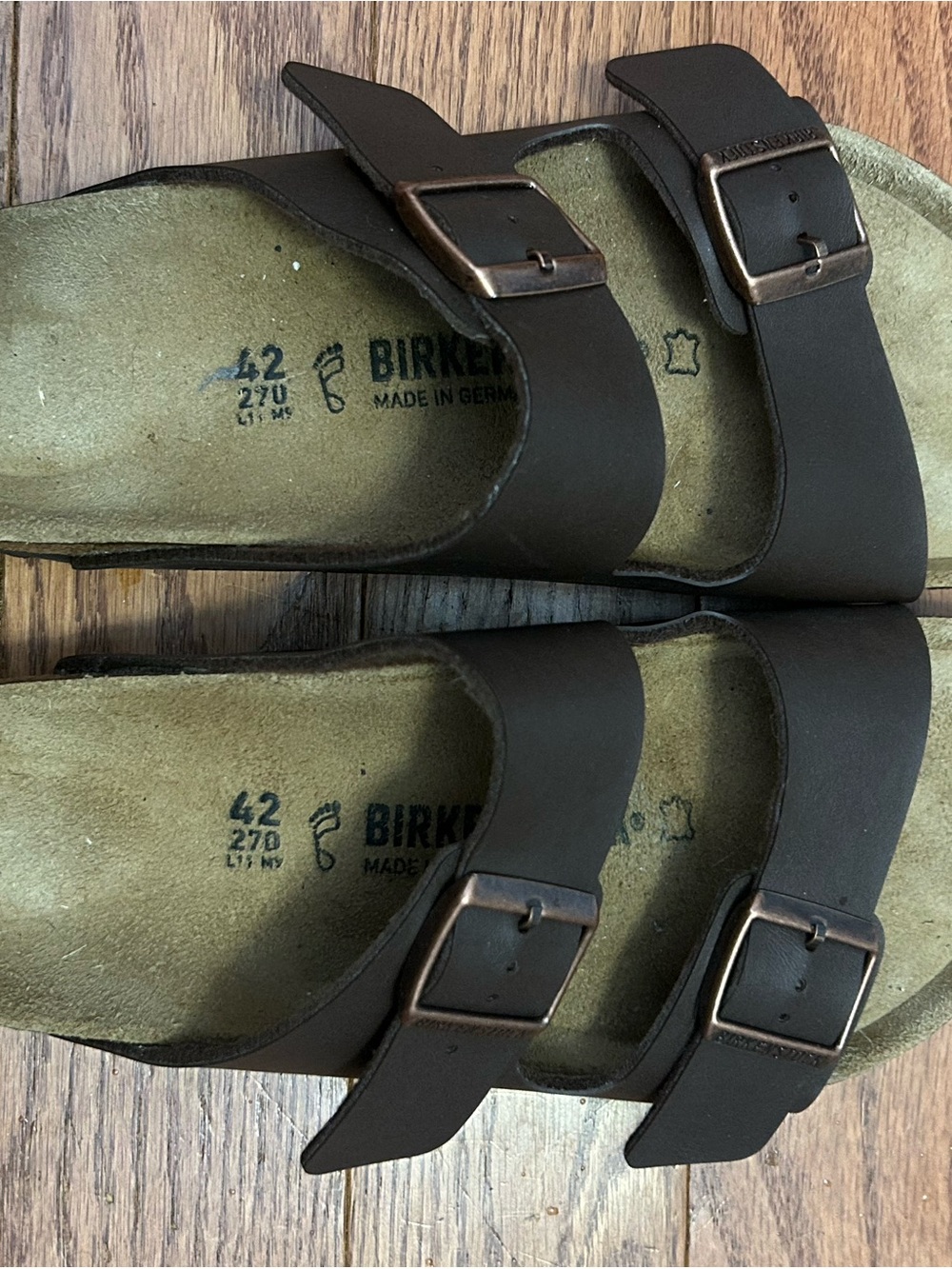 Birkenstock Men's Brown Two-Strap Slip-On Sandals